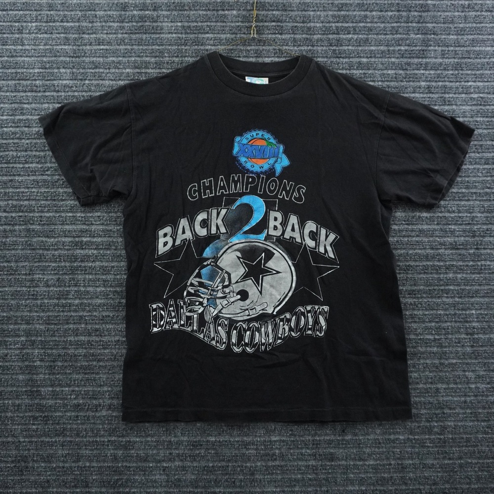 Tourchamp Dallas Cowboys T-Shirt Mens XL Black Super Bowl XXVIII Champions 90s